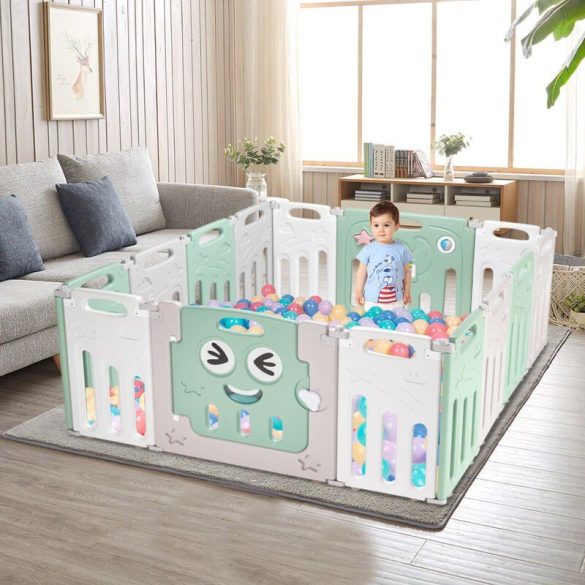 Parc Bébé XXL 200x180 Cm Pliable - Aire De Jeu Sécurisée Avec Portillons Et Fenêtres Maille - 11